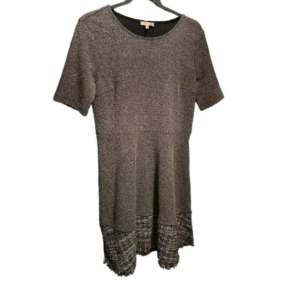 Mystree Ladies Flowy Career Business Sophisticated Gray Scoop Dress SZ Large - Picture 5 of 7